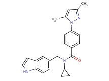 N-cyclopropyl-4-(3,5-dimethyl-1H-pyrazol-1-yl)-N-(1H-indol-5-ylmethyl)benzamide