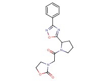 3-{2-oxo-2-[2-(3-phenyl-1,2,4-oxadiazol-5-yl)-1-pyrrolidinyl]ethyl}-1,3-oxazolidin-2-one