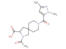 2-acetyl-8-[(1,3-dimethyl-1H-pyrazol-5-yl)carbonyl]-2,8-diazaspiro[4.5]decane-3-carboxylic acid