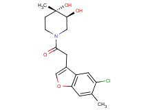 (3S*,4S*)-1-[(5-chloro-6-methyl-1-benzofuran-3-yl)acetyl]-4-methylpiperidine-3,4-diol