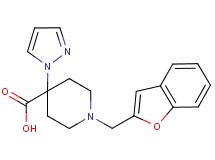 1-(1-benzofuran-2-ylmethyl)-4-(1H-pyrazol-1-yl)piperidine-4-carboxylic acid