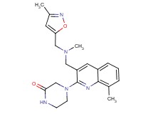4-[8-methyl-3-({methyl[(3-methyl-5-isoxazolyl)methyl]amino}methyl)-2-quinolinyl]-2-piperazinone