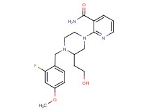 2-[4-(2-fluoro-4-methoxybenzyl)-3-(2-hydroxyethyl)-1-piperazinyl]nicotinamide