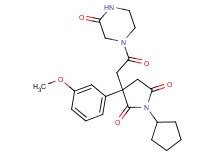 1-cyclopentyl-3-(3-methoxyphenyl)-3-[2-oxo-2-(3-oxo-1-piperazinyl)ethyl]-2,5-pyrrolidinedione