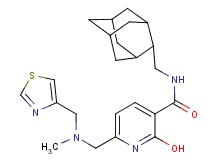 N-(2-adamantylmethyl)-2-hydroxy-6-{[methyl(1,3-thiazol-4-ylmethyl)amino]methyl}nicotinamide