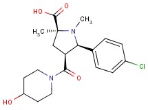 (2S*,4S*,5R*)-5-(4-chlorophenyl)-4-[(4-hydroxypiperidin-1-yl)carbonyl]-1,2-dimethylpyrrolidine-2-carboxylic acid