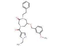 4-[(1-ethyl-1H-pyrazol-4-yl)carbonyl]-6-[(3-methoxybenzyl)oxy]-1-(2-phenylethyl)-1,4-diazepan-2-one