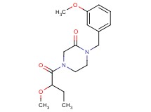 1-(3-methoxybenzyl)-4-(2-methoxybutanoyl)-2-piperazinone