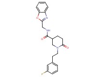 N-(1,3-benzoxazol-2-ylmethyl)-1-[2-(3-fluorophenyl)ethyl]-6-oxo-3-piperidinecarboxamide