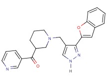 (1-{[3-(1-benzofuran-2-yl)-1H-pyrazol-4-yl]methyl}-3-piperidinyl)(3-pyridinyl)methanone