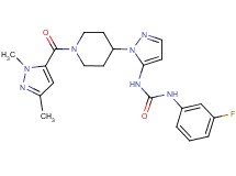 N-(1-{1-[(1,3-dimethyl-1H-pyrazol-5-yl)carbonyl]-4-piperidinyl}-1H-pyrazol-5-yl)-N'-(3-fluorophenyl)urea