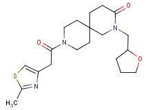 9-[(2-methyl-1,3-thiazol-4-yl)acetyl]-2-(tetrahydrofuran-2-ylmethyl)-2,9-diazaspiro[5.5]undecan-3-one