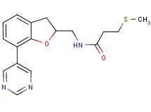 3-(methylthio)-N-{[7-(5-pyrimidinyl)-2,3-dihydro-1-benzofuran-2-yl]methyl}propanamide