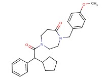 1-[cyclopentyl(phenyl)acetyl]-4-(4-methoxybenzyl)-1,4-diazepan-5-one