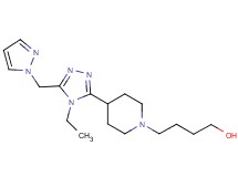 4-{4-[4-ethyl-5-(1H-pyrazol-1-ylmethyl)-4H-1,2,4-triazol-3-yl]piperidin-1-yl}butan-1-ol