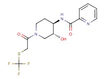 N-((3R*,4R*)-3-hydroxy-1-{[(trifluoromethyl)thio]acetyl}piperidin-4-yl)pyridine-2-carboxamide
