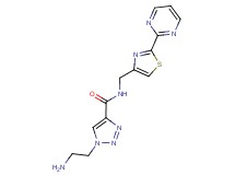 1-(2-aminoethyl)-N-[(2-pyrimidin-2-yl-1,3-thiazol-4-yl)methyl]-1H-1,2,3-triazole-4-carboxamide