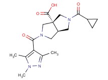 (3aS*,6aS*)-2-(cyclopropylcarbonyl)-5-[(1,3,5-trimethyl-1H-pyrazol-4-yl)carbonyl]hexahydropyrrolo[3,4-c]pyrrole-3a(1H)-carboxylic acid