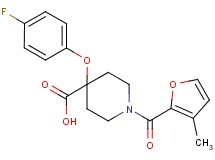 4-(4-fluorophenoxy)-1-(3-methyl-2-furoyl)piperidine-4-carboxylic acid