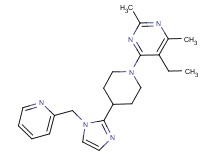 5-ethyl-2,4-dimethyl-6-{4-[1-(pyridin-2-ylmethyl)-1H-imidazol-2-yl]piperidin-1-yl}pyrimidine