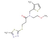 N-(2-methoxyethyl)-3-[(5-methyl-1,3,4-thiadiazol-2-yl)thio]-N-[(3-methyl-2-thienyl)methyl]propanamide