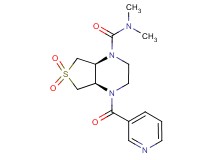 (4aR*,7aS*)-N,N-dimethyl-4-(3-pyridinylcarbonyl)hexahydrothieno[3,4-b]pyrazine-1(2H)-carboxamide 6,6-dioxide