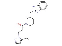 2-({1-[3-(5-methyl-1H-pyrazol-1-yl)propanoyl]-3-piperidinyl}methyl)-1H-benzimidazole