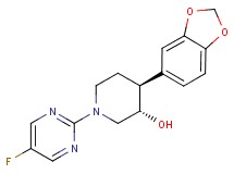 (3S*,4S*)-4-(1,3-benzodioxol-5-yl)-1-(5-fluoropyrimidin-2-yl)piperidin-3-ol