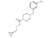 1-{[(cyclopropylmethyl)thio]acetyl}-4-(3-methylbenzyl)piperazine