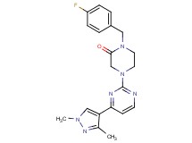 4-[4-(1,3-dimethyl-1H-pyrazol-4-yl)pyrimidin-2-yl]-1-(4-fluorobenzyl)piperazin-2-one