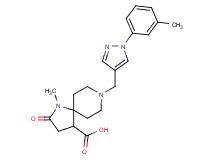 1-methyl-8-{[1-(3-methylphenyl)-1H-pyrazol-4-yl]methyl}-2-oxo-1,8-diazaspiro[4.5]decane-4-carboxylic acid