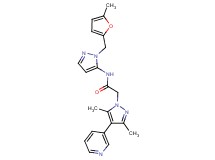 2-[3,5-dimethyl-4-(3-pyridinyl)-1H-pyrazol-1-yl]-N-{1-[(5-methyl-2-furyl)methyl]-1H-pyrazol-5-yl}acetamide trifluoroacetate