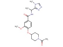 4-[(1-acetylpiperidin-4-yl)oxy]-3-methoxy-N-[1-(4-methyl-4H-1,2,4-triazol-3-yl)ethyl]benzamide