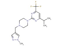 4-isopropyl-2-{4-[(1-methyl-1H-pyrazol-4-yl)methyl]-1-piperazinyl}-6-(trifluoromethyl)pyrimidine