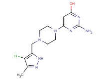 2-amino-6-{4-[(4-chloro-3-methyl-1H-pyrazol-5-yl)methyl]piperazin-1-yl}pyrimidin-4-ol