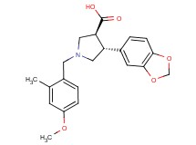 (3S*,4R*)-4-(1,3-benzodioxol-5-yl)-1-(4-methoxy-2-methylbenzyl)pyrrolidine-3-carboxylic acid