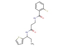2-fluoro-N-(3-oxo-3-{[1-(2-thienyl)propyl]amino}propyl)benzamide