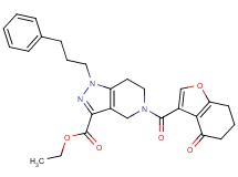 ethyl 5-[(4-oxo-4,5,6,7-tetrahydro-1-benzofuran-3-yl)carbonyl]-1-(3-phenylpropyl)-4,5,6,7-tetrahydro-1H-pyrazolo[4,3-c]pyridine-3-carboxylate