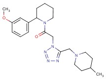 2-(3-methoxyphenyl)-1-({5-[(4-methyl-1-piperidinyl)methyl]-1H-tetrazol-1-yl}acetyl)piperidine