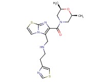 N-[(6-{[(2R*,6S*)-2,6-dimethyl-4-morpholinyl]carbonyl}imidazo[2,1-b][1,3]thiazol-5-yl)methyl]-2-(1,3-thiazol-4-yl)ethanamine