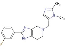 5-[(1,2-dimethyl-1H-imidazol-5-yl)methyl]-2-(3-fluorophenyl)-4,5,6,7-tetrahydro-1H-imidazo[4,5-c]pyridine