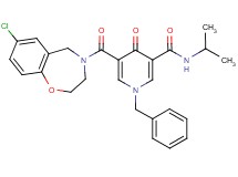 1-benzyl-5-[(7-chloro-2,3-dihydro-1,4-benzoxazepin-4(5H)-yl)carbonyl]-N-isopropyl-4-oxo-1,4-dihydro-3-pyridinecarboxamide