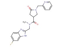 N-[(6-fluoro-1H-benzimidazol-2-yl)methyl]-N-methyl-5-oxo-1-(2-pyridinylmethyl)-3-pyrrolidinecarboxamide