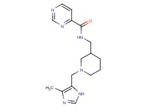 N-({1-[(4-methyl-1H-imidazol-5-yl)methyl]piperidin-3-yl}methyl)pyrimidine-4-carboxamide