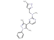 4-(3,5-dimethyl-1-phenyl-1H-pyrazol-4-yl)-N-methyl-N-[(5-methyl-1H-pyrazol-3-yl)methyl]pyrimidin-2-amine