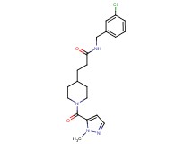 N-(3-chlorobenzyl)-3-{1-[(1-methyl-1H-pyrazol-5-yl)carbonyl]-4-piperidinyl}propanamide