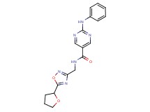 2-anilino-N-{[5-(tetrahydro-2-furanyl)-1,2,4-oxadiazol-3-yl]methyl}-5-pyrimidinecarboxamide
