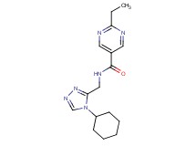 N-[(4-cyclohexyl-4H-1,2,4-triazol-3-yl)methyl]-2-ethyl-5-pyrimidinecarboxamide