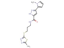 3-(1-methyl-1H-pyrrol-2-yl)-N-{3-[(5-methyl-1,3,4-thiadiazol-2-yl)thio]propyl}-1H-pyrazole-5-carboxamide