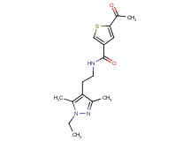 5-acetyl-N-[2-(1-ethyl-3,5-dimethyl-1H-pyrazol-4-yl)ethyl]thiophene-3-carboxamide